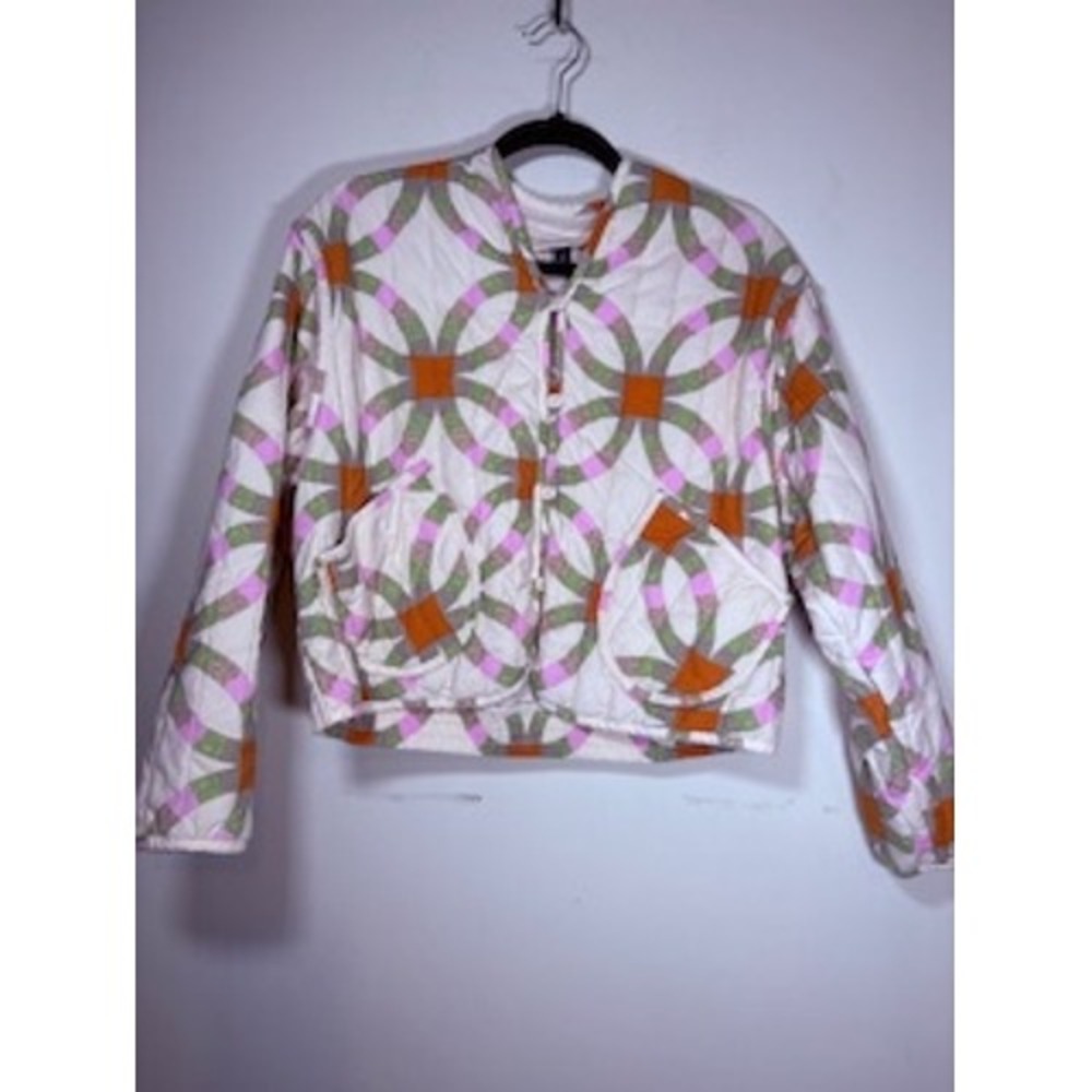 Universal Thread Quilted Jacket Medium Multi Color Wedding Ring Crop Cottagecore